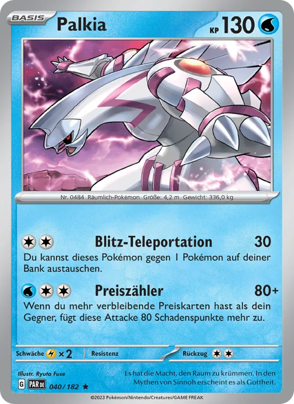 Karte Palkia aus Paradoxrift, Nummer 040/182