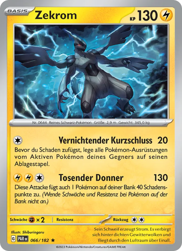 Karte Zekrom aus Paradoxrift, Nummer 066/182