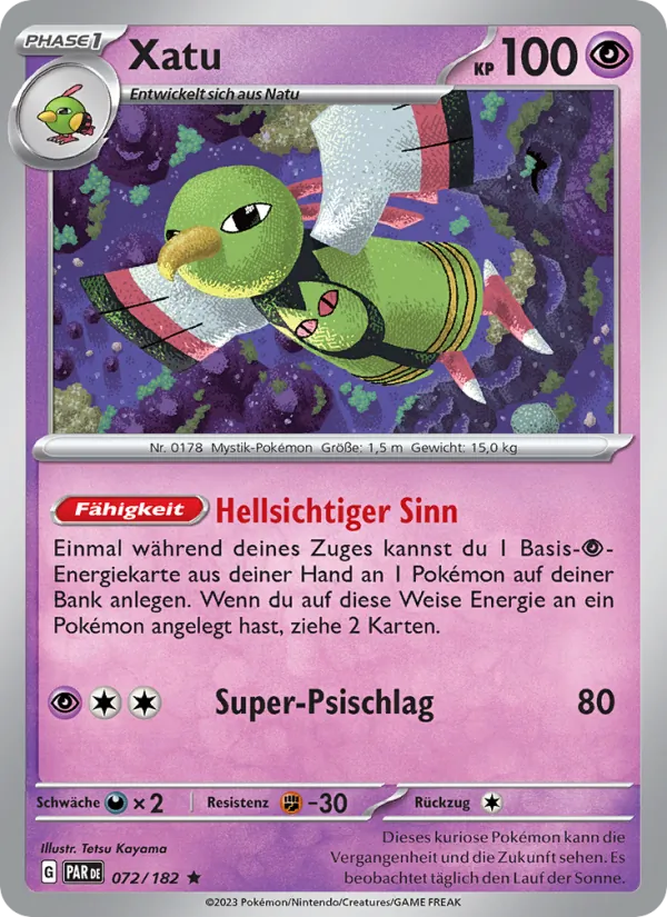 Karte Xatu aus Paradoxrift, Nummer 072/182