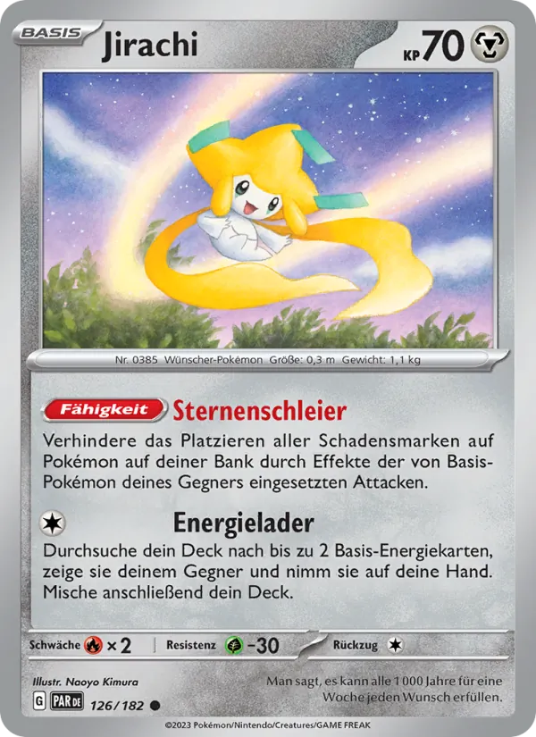 Karte Jirachi aus Paradoxrift, Nummer 126/182