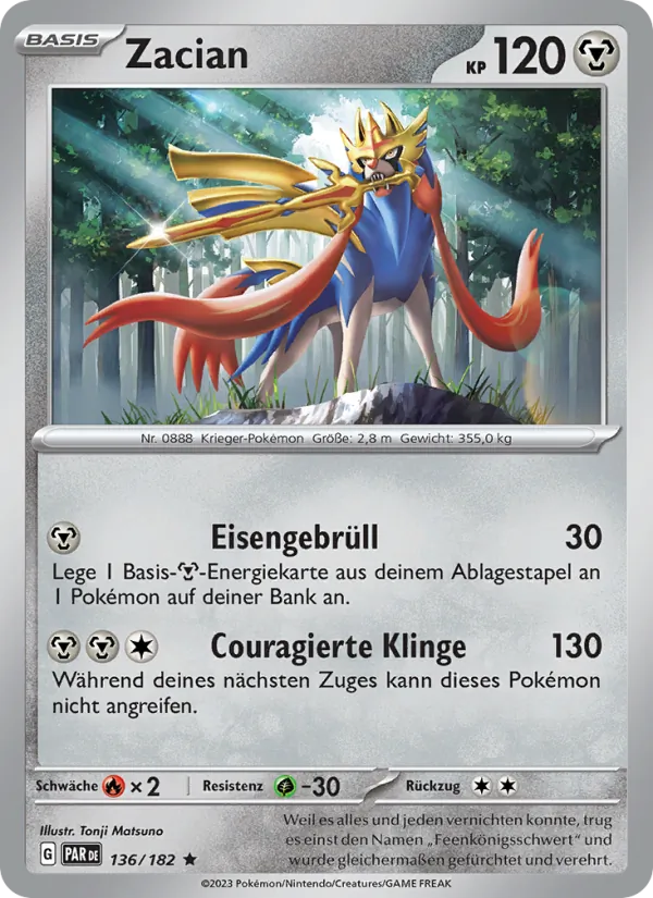 Karte Zacian aus Paradoxrift, Nummer 136/182