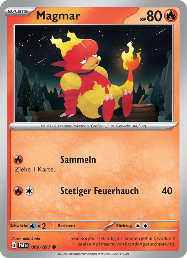 Karte Magmar aus Paldeas Schicksale, Nummer 009/91