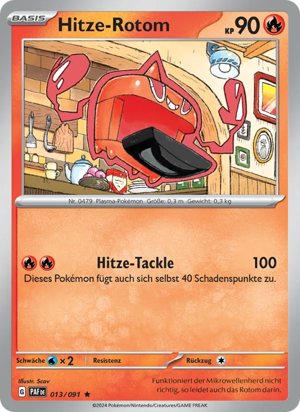 Karte Hitze-Rotom aus Paldeas Schicksale, Nummer 013/91