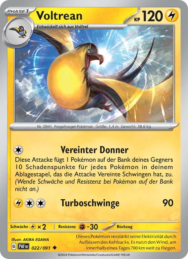 Karte Voltrean aus Paldeas Schicksale, Nummer 022/91