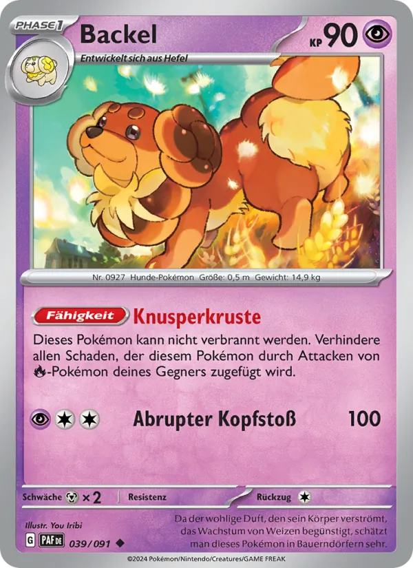 Karte Backel aus Paldeas Schicksale, Nummer 039/91
