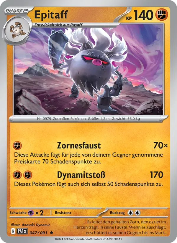 Karte Epitaff aus Paldeas Schicksale, Nummer 047/91