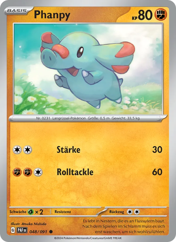 Karte Phanpy aus Paldeas Schicksale, Nummer 048/91
