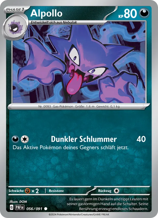 Karte Alpollo aus Paldeas Schicksale, Nummer 056/91