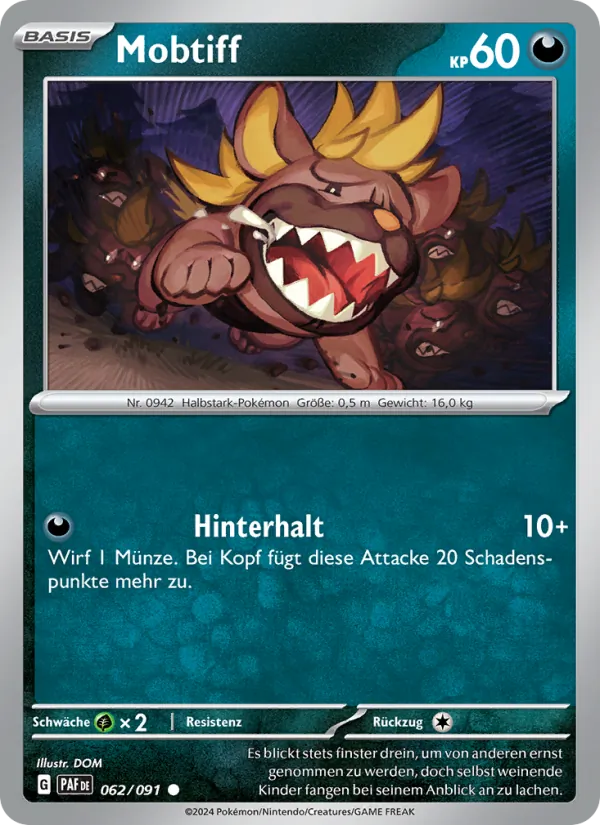 Karte Mobtiff aus Paldeas Schicksale, Nummer 062/91