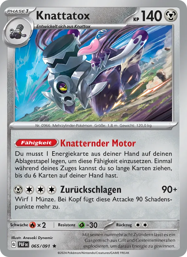 Karte Knattatox aus Paldeas Schicksale, Nummer 065/91