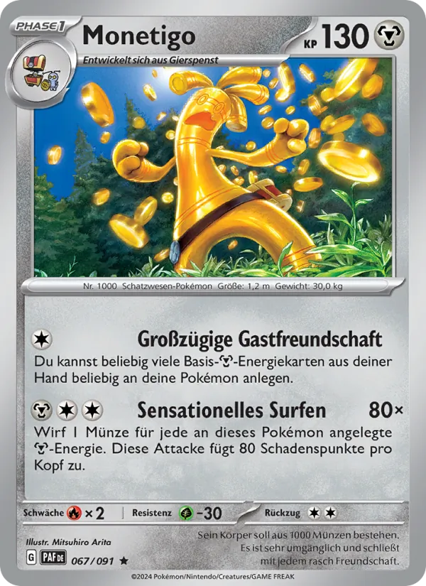 Karte Monetigo aus Paldeas Schicksale, Nummer 067/91