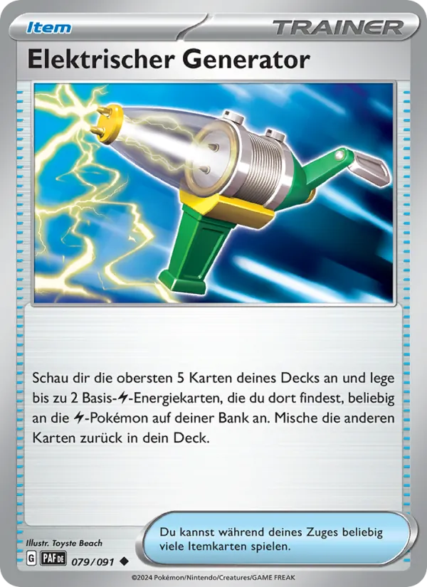Karte Elektrischer Generator aus Paldeas Schicksale, Nummer 079/91
