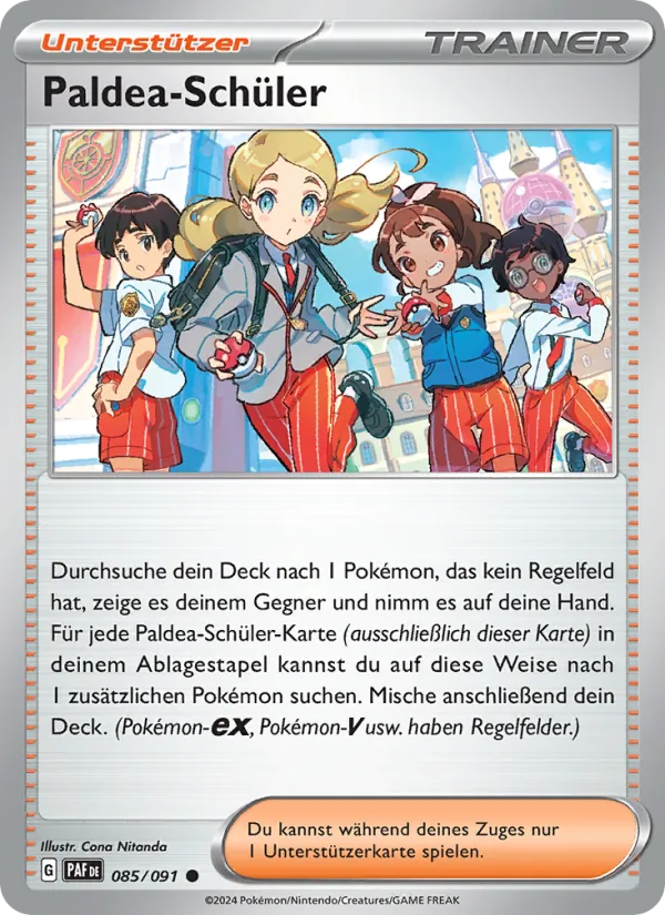 Karte Paldea-Schüler aus Paldeas Schicksale, Nummer 085/91