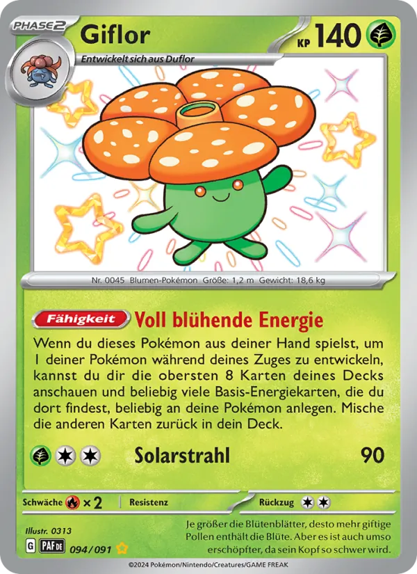 Karte Giflor aus Paldeas Schicksale, Nummer 094/91
