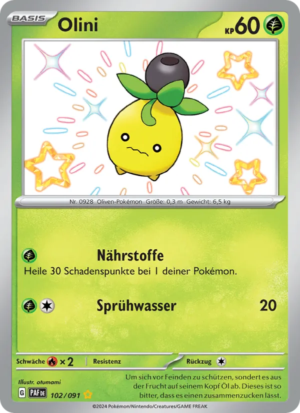 Karte Olini aus Paldeas Schicksale, Nummer 102/91