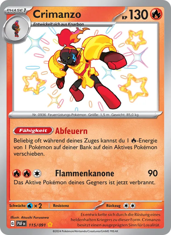 Karte Crimanzo aus Paldeas Schicksale, Nummer 115/91