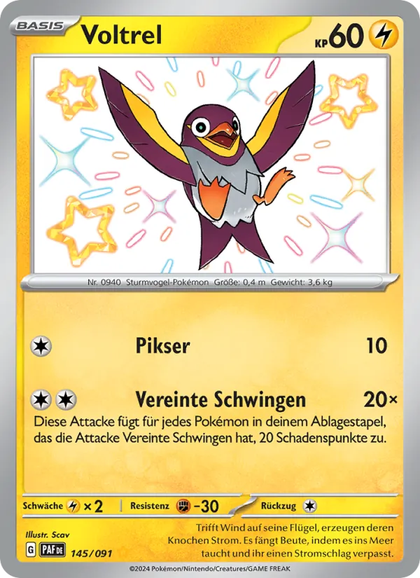 Karte Voltrel aus Paldeas Schicksale, Nummer 145/91