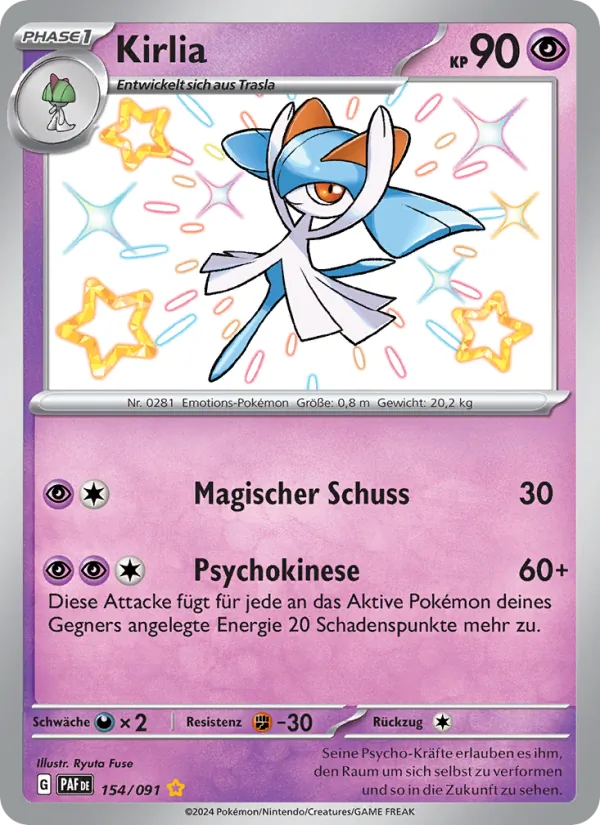 Karte Kirlia aus Paldeas Schicksale, Nummer 154/91