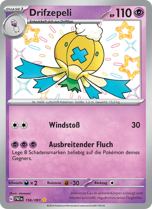 Karte Drifzepeli aus Paldeas Schicksale, Nummer 156/91
