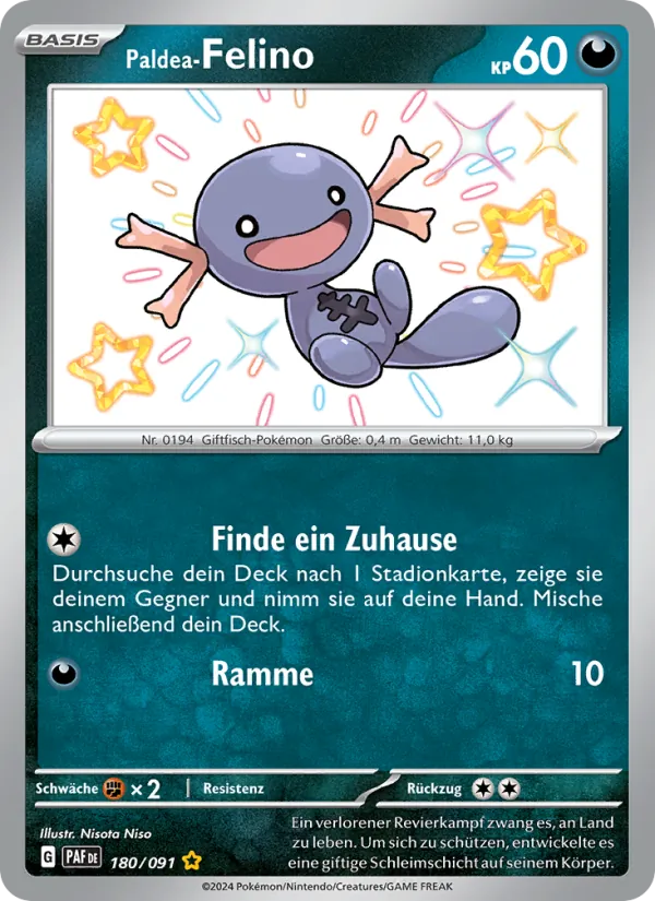 Karte Paldea-Felino aus Paldeas Schicksale, Nummer 180/91