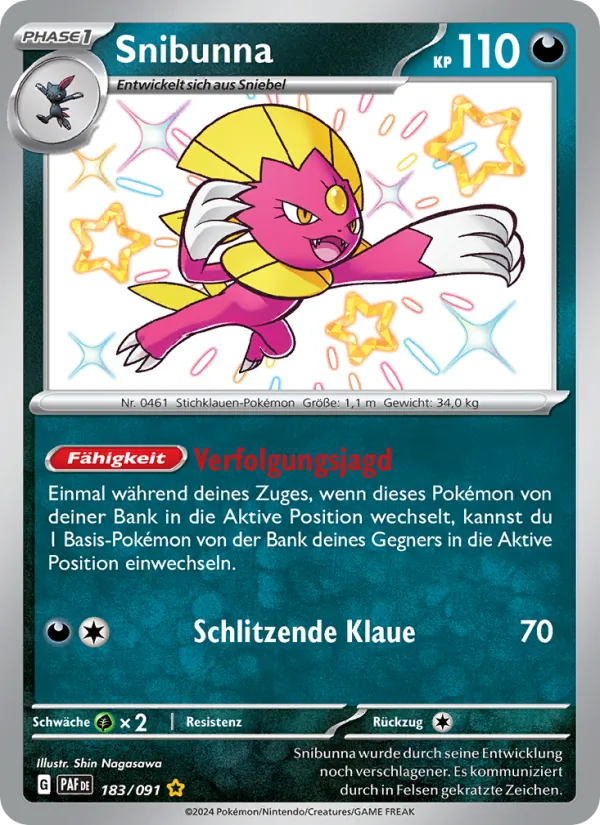 Karte Snibunna aus Paldeas Schicksale, Nummer 183/91