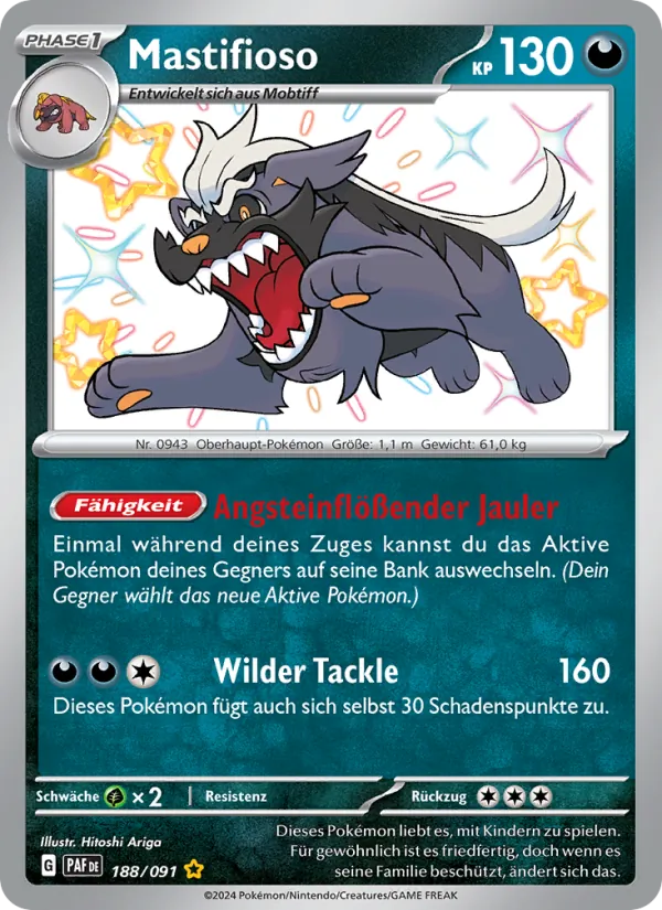 Karte Mastifioso aus Paldeas Schicksale, Nummer 188/91