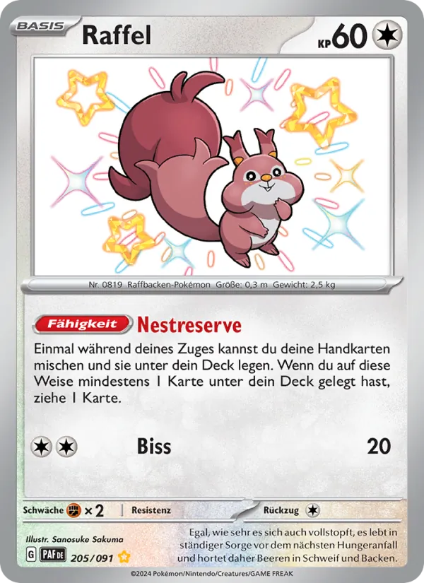 Karte Raffel aus Paldeas Schicksale, Nummer 205/91