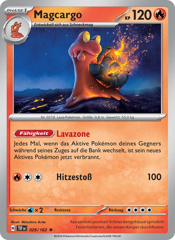 Karte Magcargo aus Gewalten der Zeit, Nummer 029/162