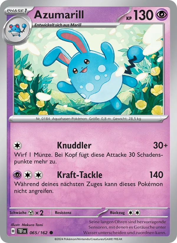 Karte Azumarill aus Gewalten der Zeit, Nummer 065/162