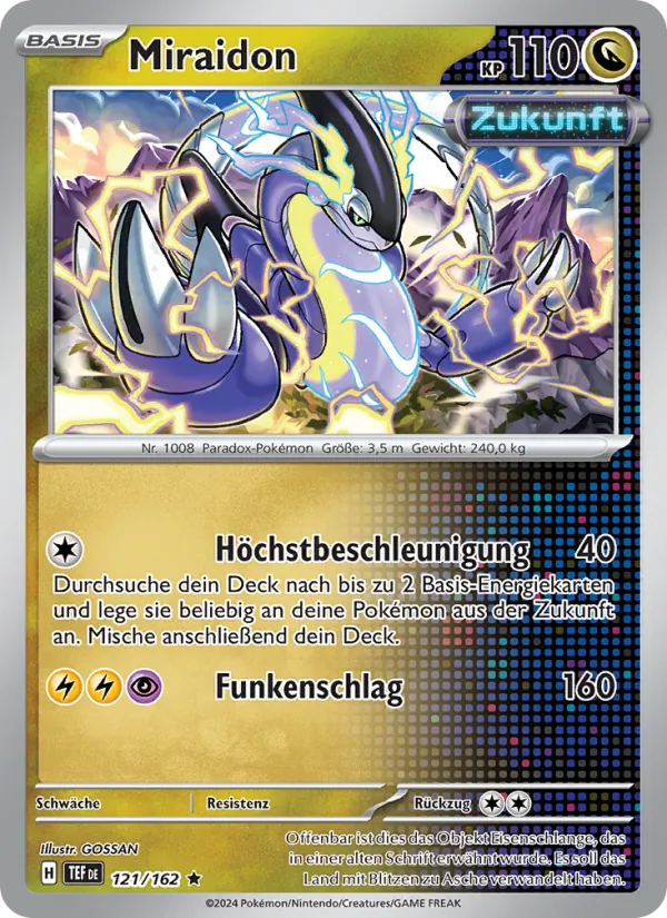 Karte Miraidon aus Gewalten der Zeit, Nummer 121/162