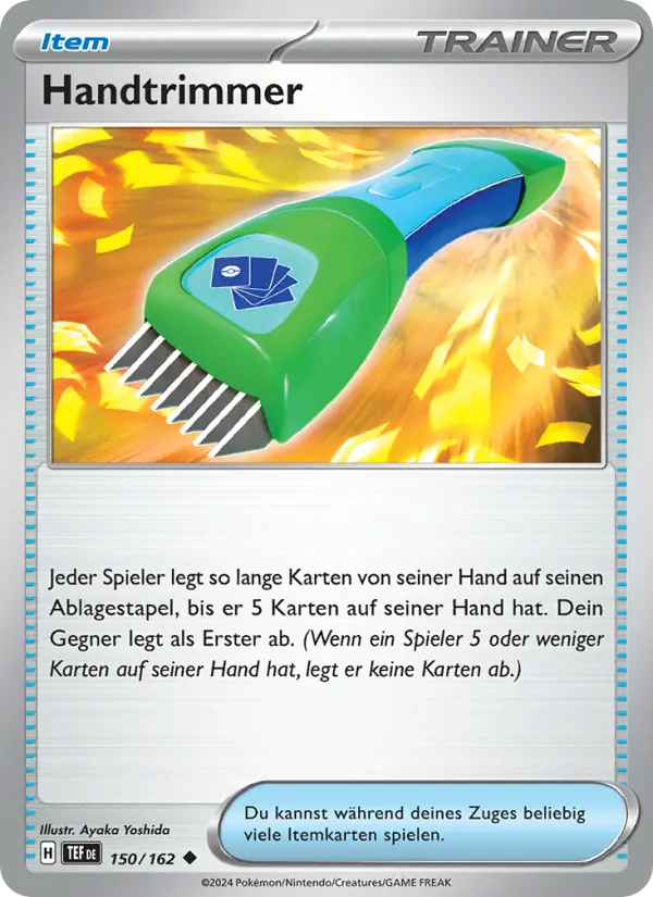 Karte Handtrimmer aus Gewalten der Zeit, Nummer 150/162