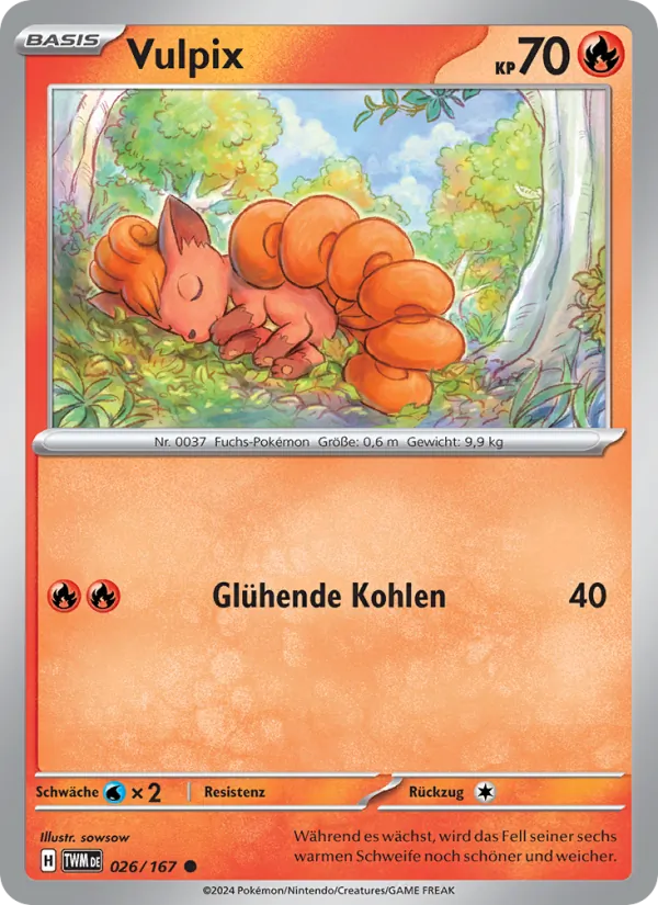 Karte Vulpix aus Maskerade im Zwielicht, Nummer 026/167