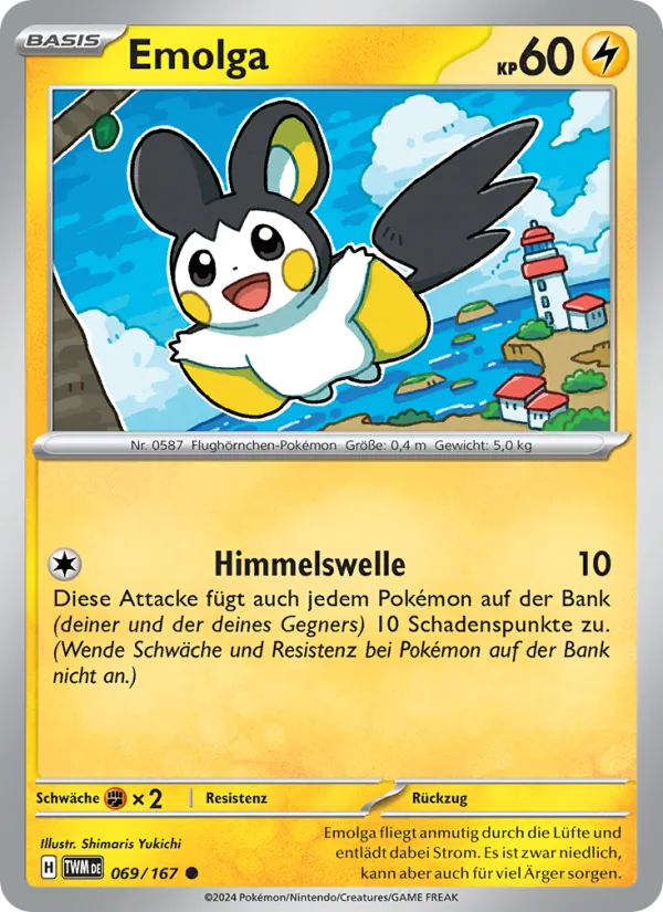 Karte Emolga aus Maskerade im Zwielicht, Nummer 069/167