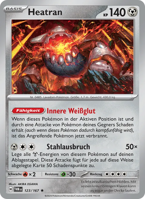 Karte Heatran aus Maskerade im Zwielicht, Nummer 123/167