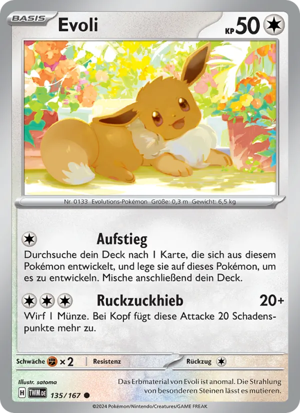 Karte Evoli aus Maskerade im Zwielicht, Nummer 135/167