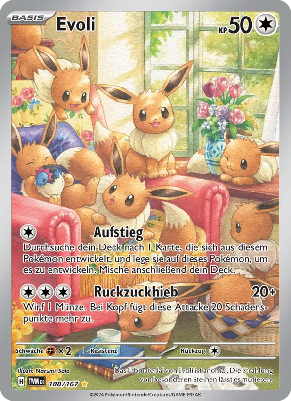 Karte Evoli aus Maskerade im Zwielicht, Nummer 188/167