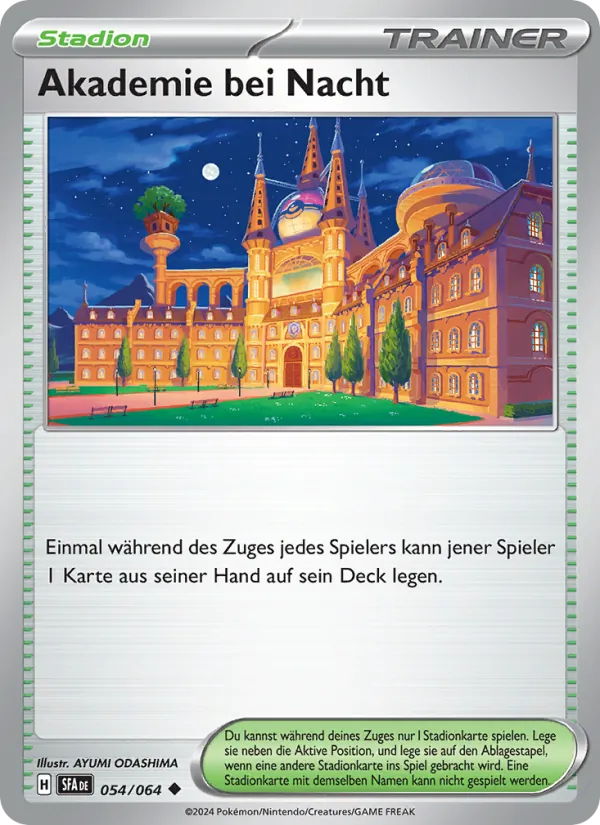 Karte Akademie bei Nacht aus Nebel der Sagen, Nummer 054/64