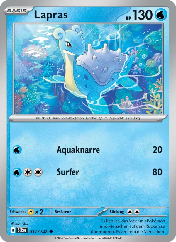 Karte Lapras aus Stellarkrone, Nummer 031/142