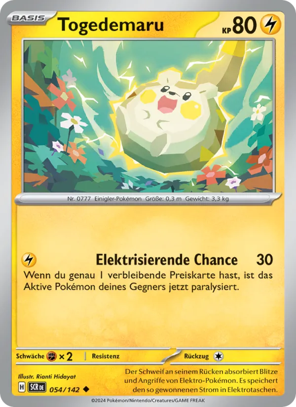 Karte Togedemaru aus Stellarkrone, Nummer 054/142