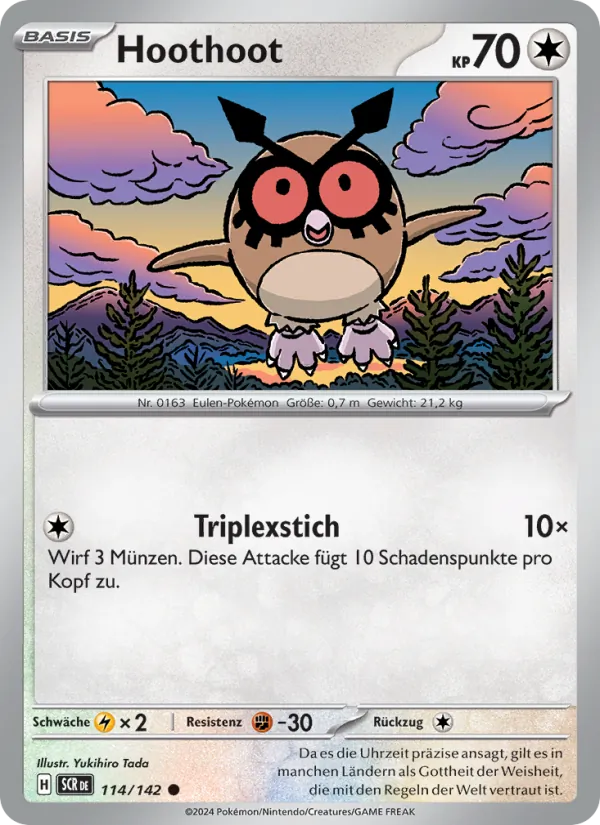 Karte Hoothoot aus Stellarkrone, Nummer 114/142