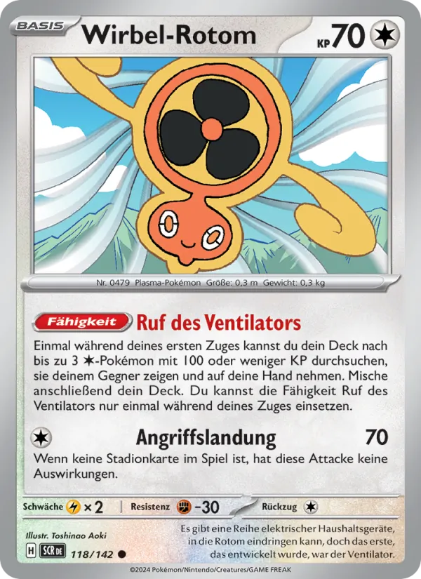 Karte Wirbel-Rotom aus Stellarkrone, Nummer 118/142