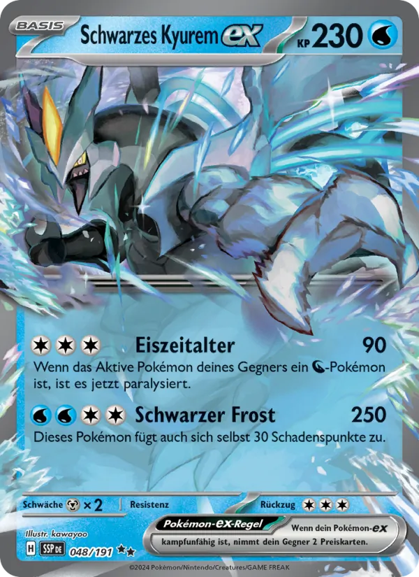Karte Schwarzes Kyurem-ex aus Stürmische Funken, Nummer 048/191