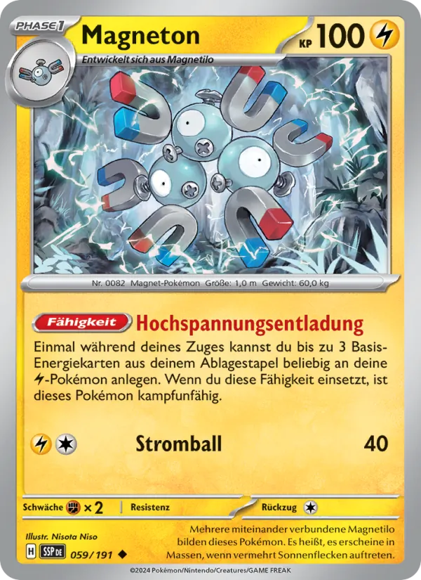 Karte Magneton aus Stürmische Funken, Nummer 059/191