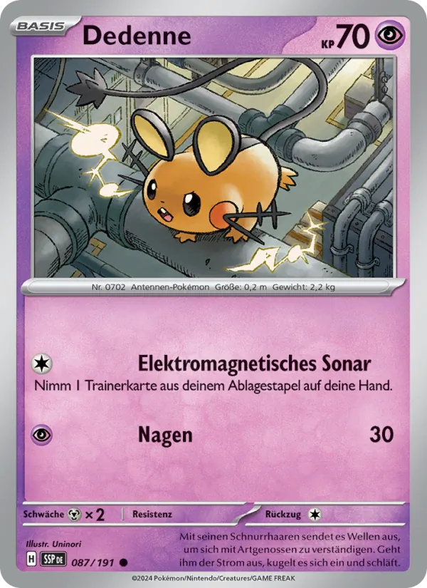 Karte Dedenne aus Stürmische Funken, Nummer 087/191