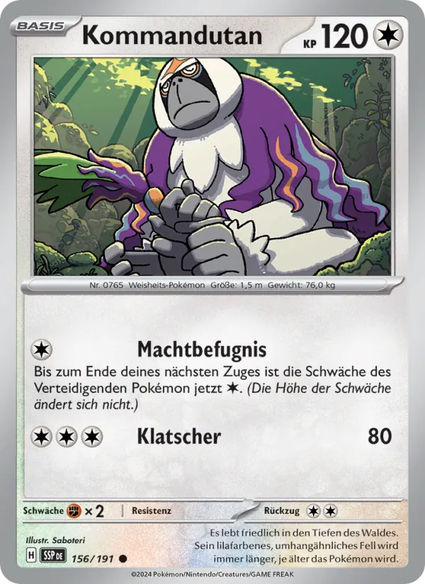 Karte Kommandutan aus Stürmische Funken, Nummer 156/191