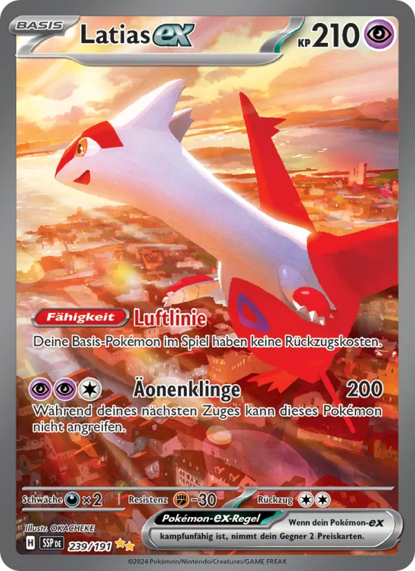 Karte Latias-ex aus Stürmische Funken, Nummer 239/191