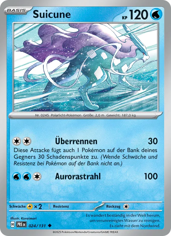 Karte Suicune aus Prismatische Entwicklungen, Nummer 024/131