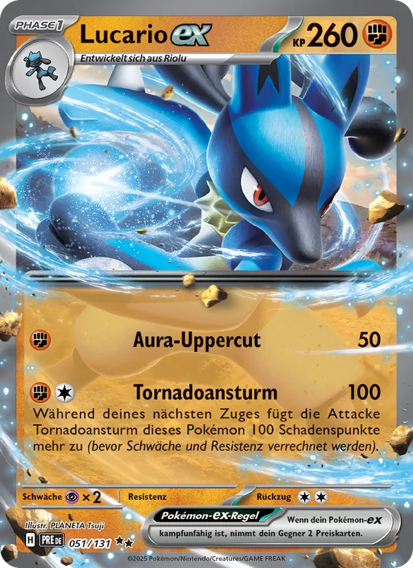 Karte Lucario-ex aus Prismatische Entwicklungen, Nummer 051/131