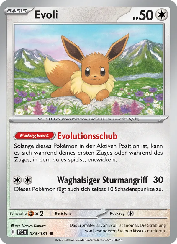 Karte Evoli aus Prismatische Entwicklungen, Nummer 074/131
