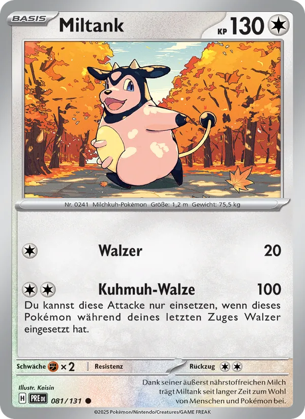 Karte Miltank aus Prismatische Entwicklungen, Nummer 081/131